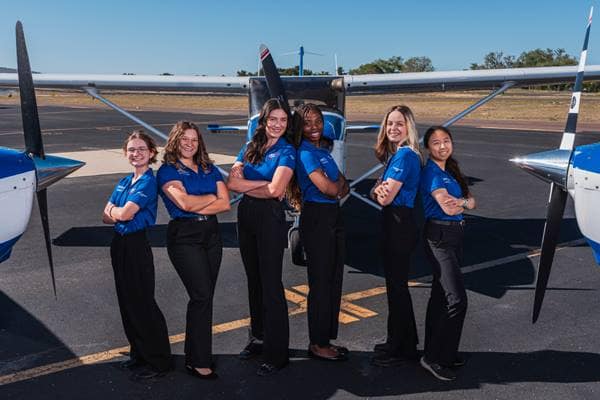A group of women pilots on the flightline.