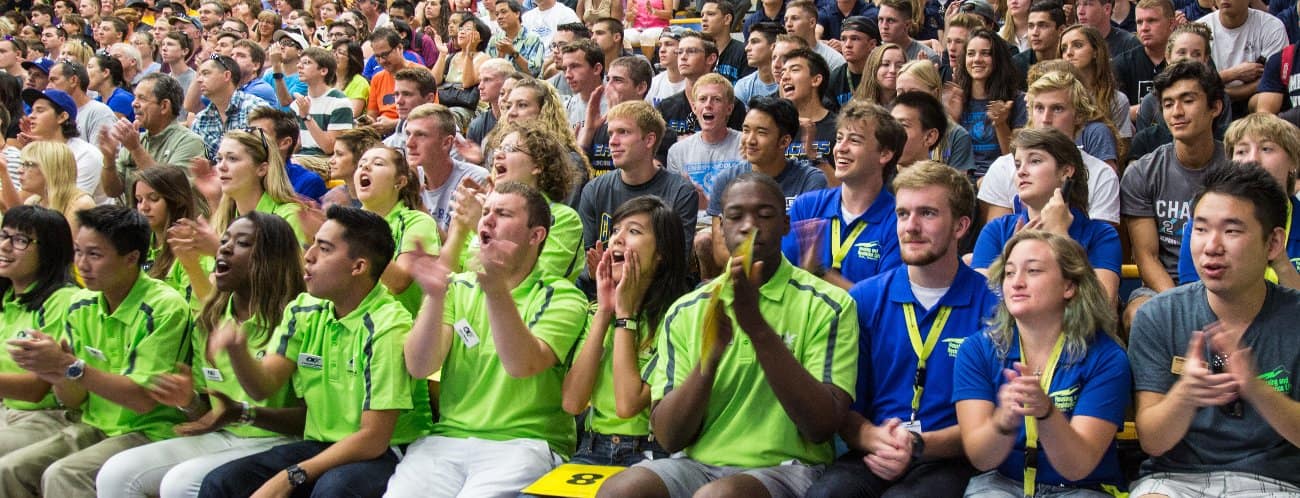 Students cheering