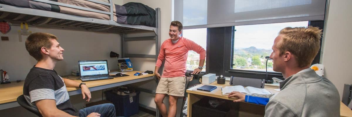 Students enjoying their time in their dorm