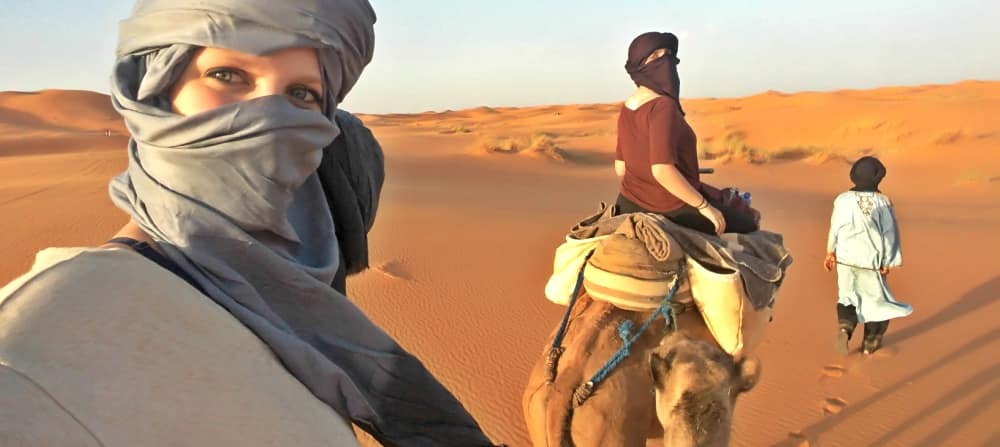 students in the desert