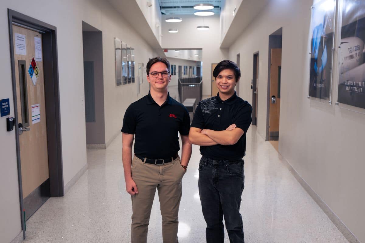 Cyber Intelligence and Security students Michael Boehm (left) and Justin La Zare