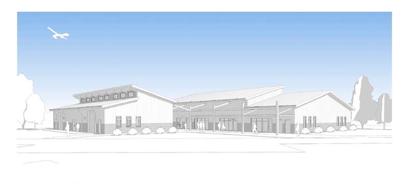 Conceptual rendering of new aeronautics center at Prescott Campus
