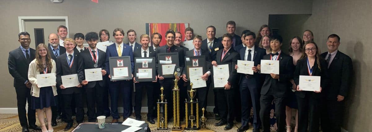 The Golden Eagles Flight Team celebrating after the NIFA SAFECON Awards Banquet on May 18, 2024.