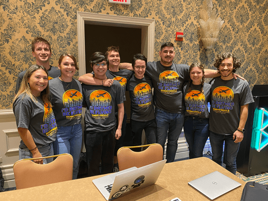 Embry-Riddle students Isabella Cromwell, Maxwell Werner, Tianna Sardelli, Justin LaZare, Kestrel Carlough, Samuel DeKemper, Stephen Levvy, Elizabeth Chwialkowski and Nathan Fuentes were part a team that recently hosted a cybersecurity competition in Orlando, Florida. (Photo: Krishna Sampigethaya)