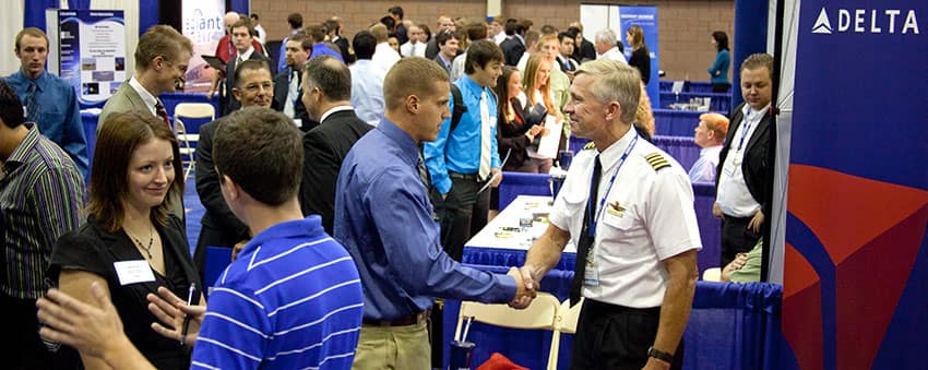 students at a career fair