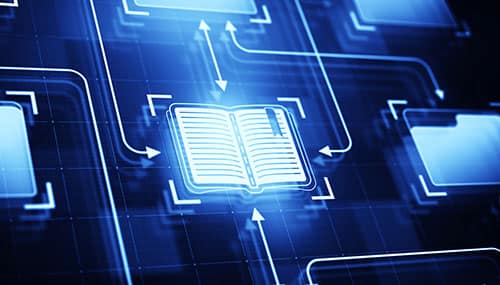 Neon Image of Open Book