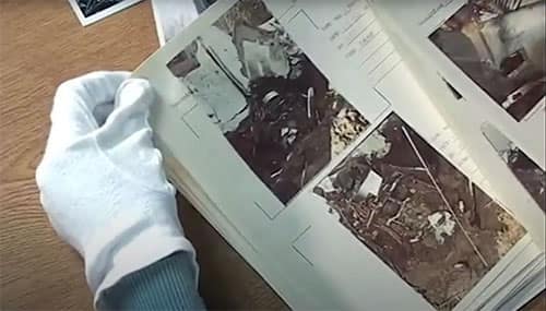 Person viewing archival material