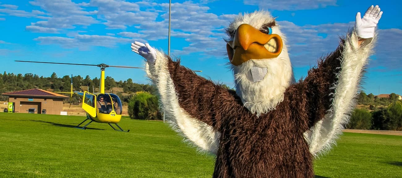 Ernie eagle with helicopter
