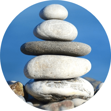 a zen tower of rocks