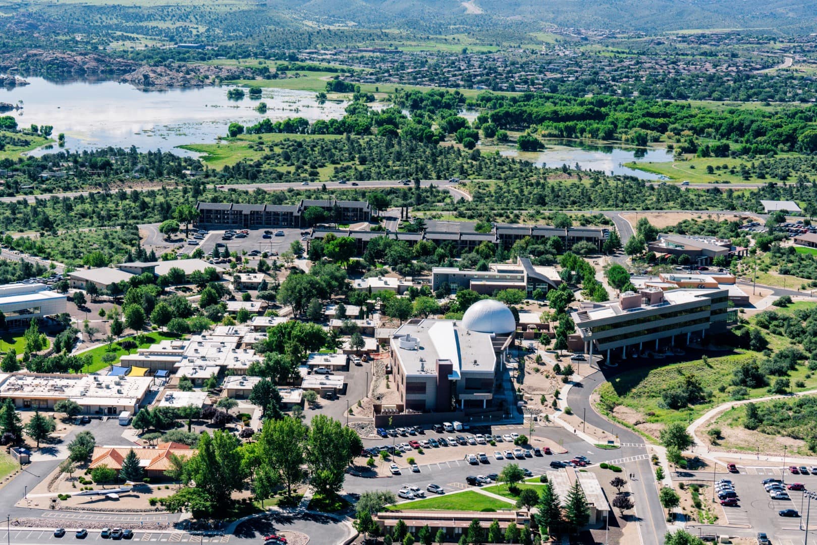 Aerial view of campus