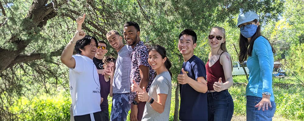 Students Posing Outdoors