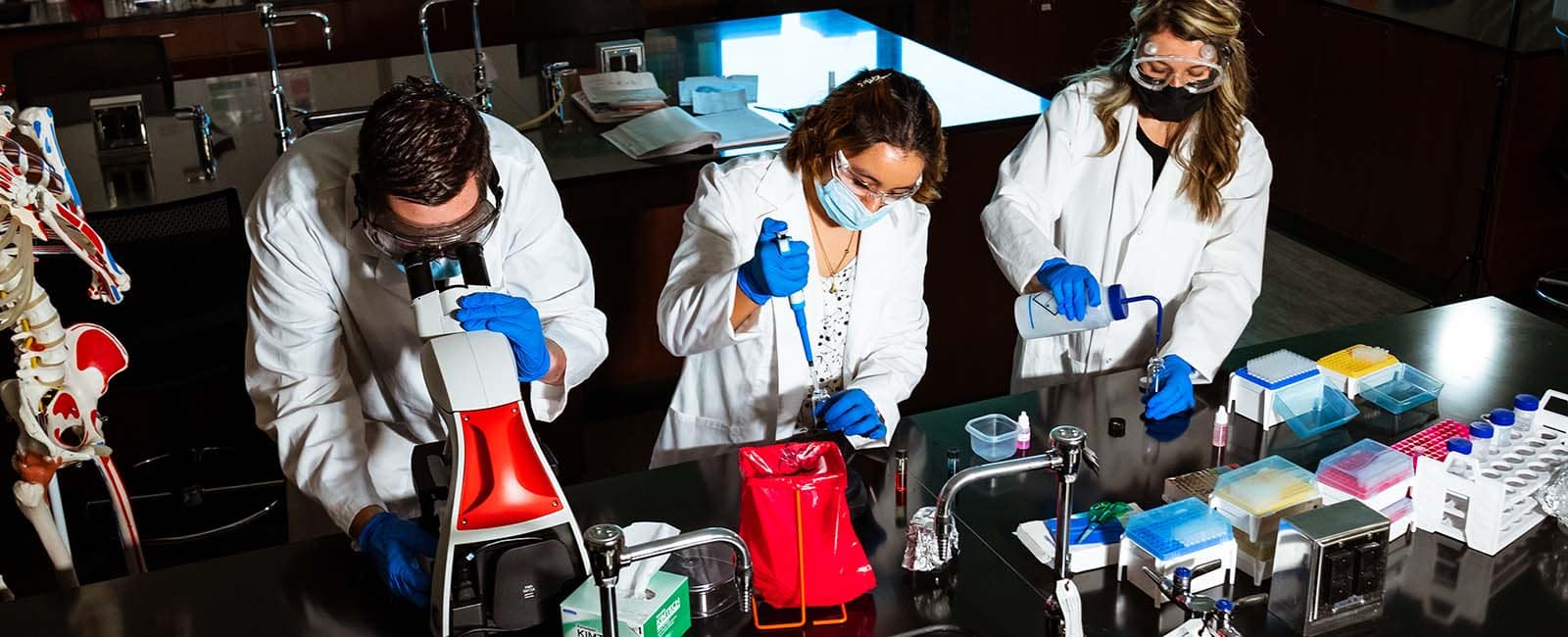 students in the applied biology lab