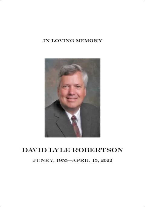 David Lyle Robertson obit