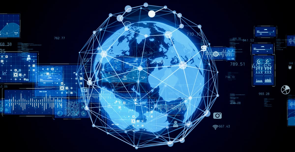 Globe with internet graphics
