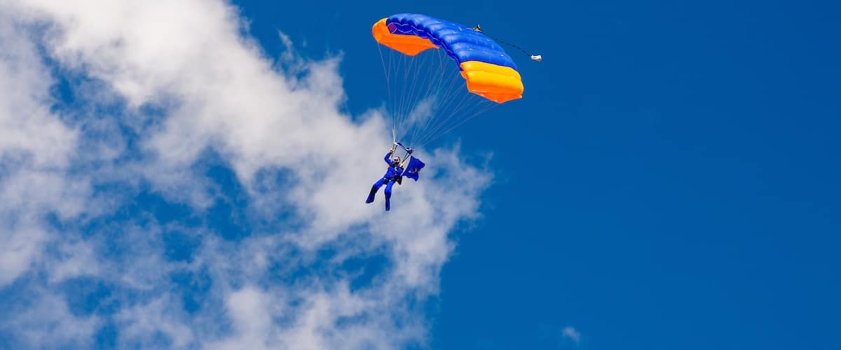 A parachute skydiving performance kicked off this year's 2018 Wings Out West Airshow