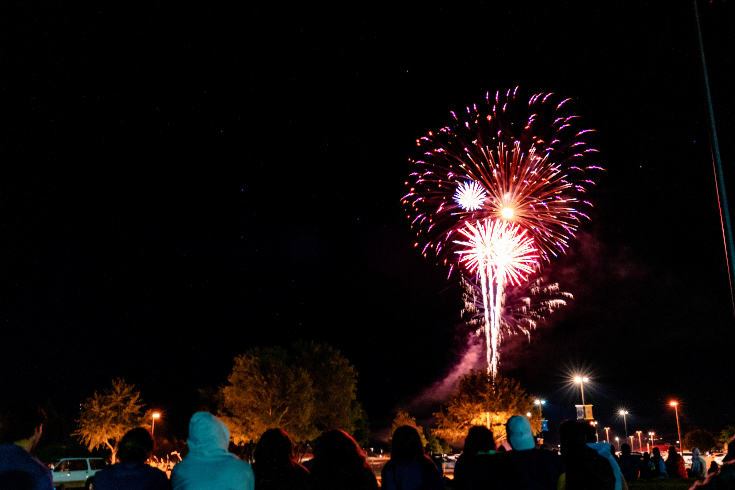 Night fireworks at the Friday Fair event
