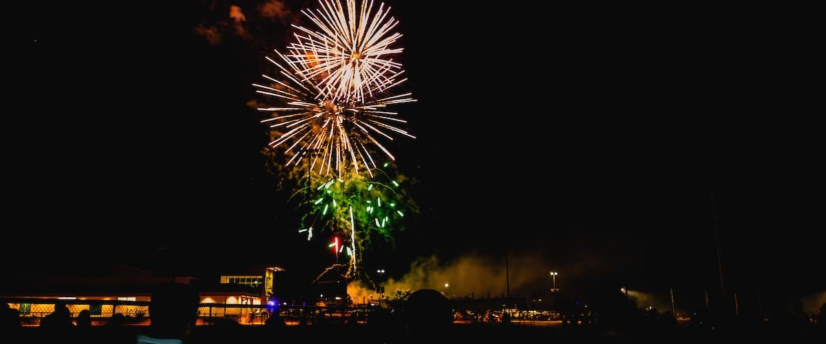 Fireworks celebrating another successful OctoberWest Homecoming