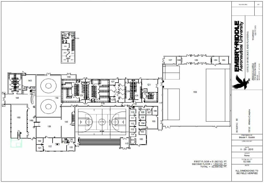 Floor plan of Athletics Complex facility