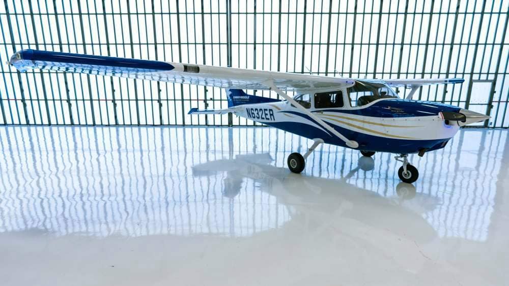 The Cessna 172 Skyhawk is a plane regularly used by Embry-Riddle fixed wing aeronautical science students at Prescott campus' Flightline