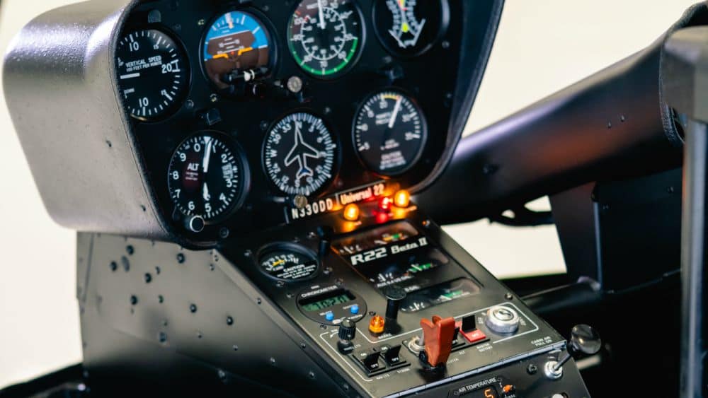 A Robinson 22 Helicopter navigation console