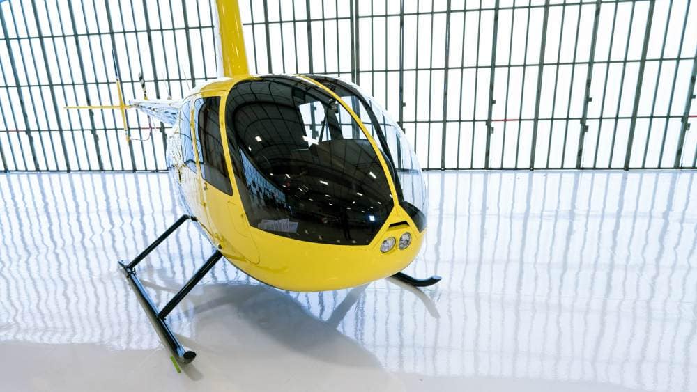 A Robinson R44 model helicopter
