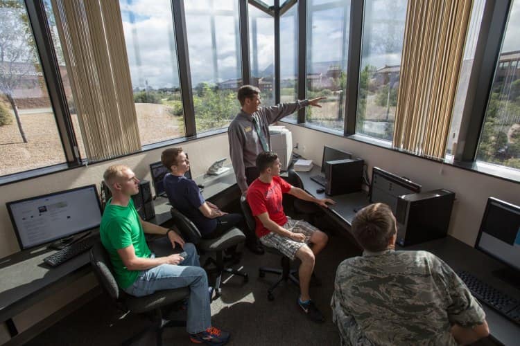 Instruction taking place inside the Meteorology Laboratory