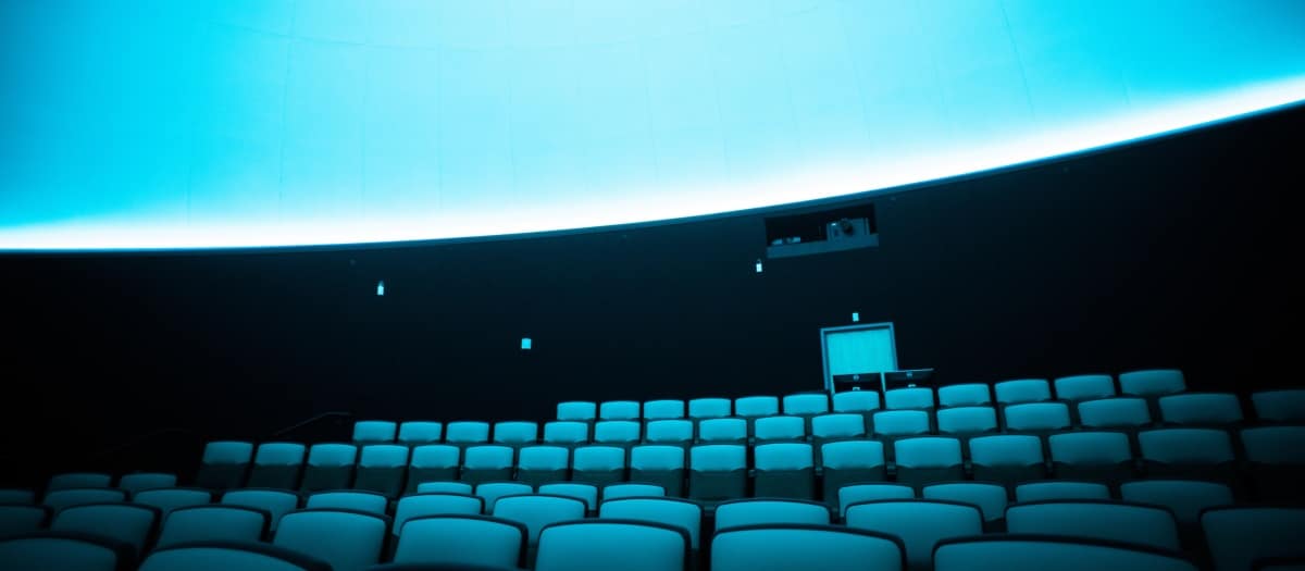 The seating inside the planetarium before the next show begins