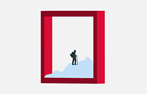 graphic of mountain climber