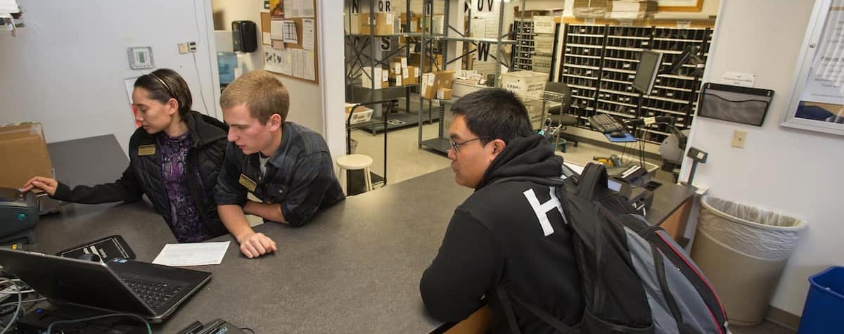 Student in Mailroom