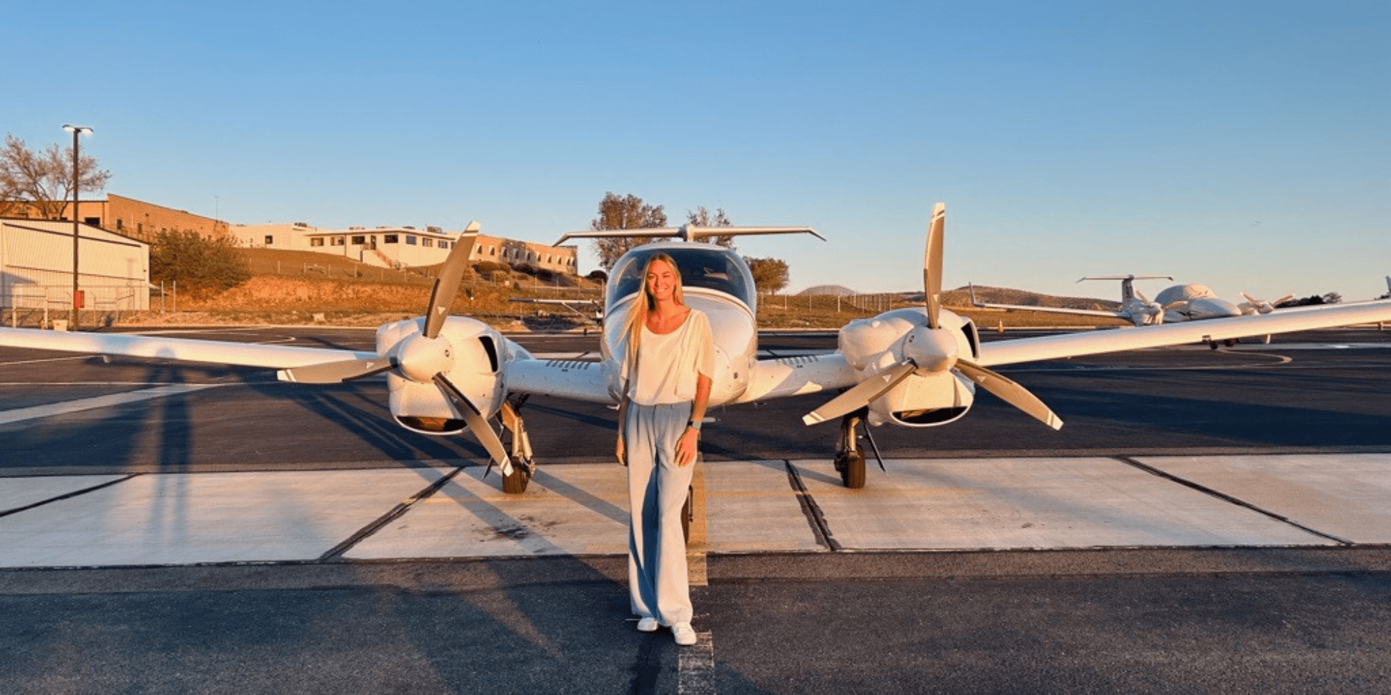 Kelly with a plane in Arizona