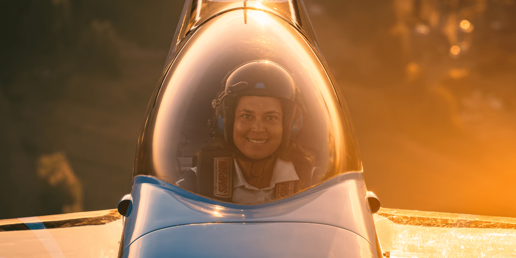 Melissa Burns, piloting an aircraft.